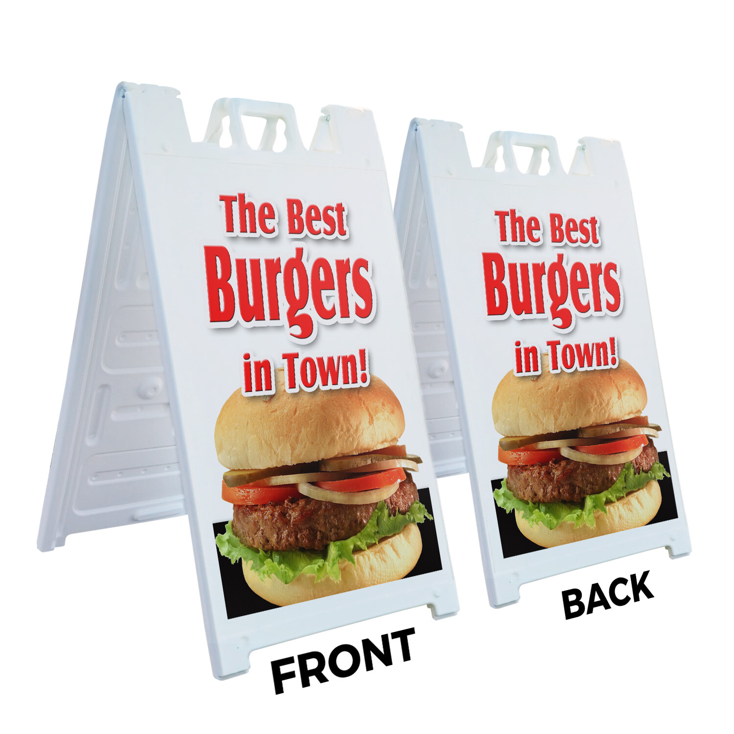 A-frame Sidewalk The Best Burgers In Town! 24″ x 36″ Double Sided A-Frame Sidewa