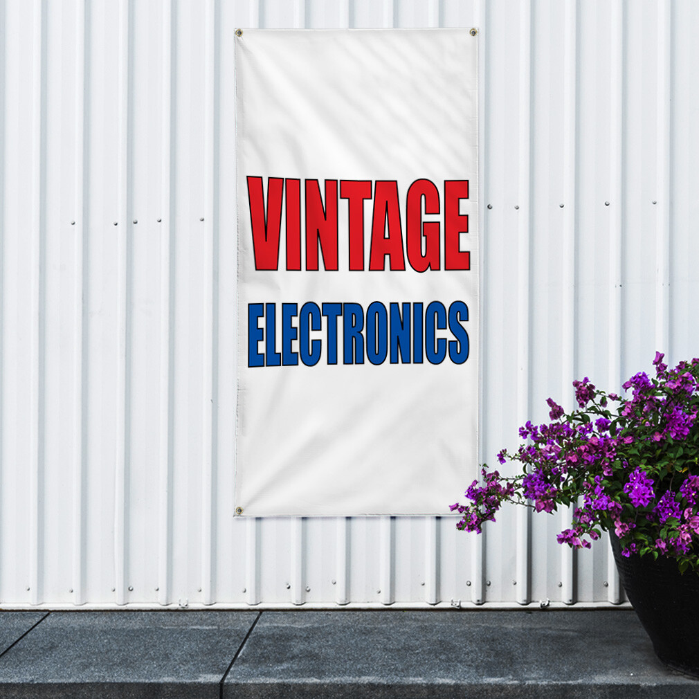 Vertical Vinyl Banner Multiple Sizes Vintage Electronics Vintage Outdoor