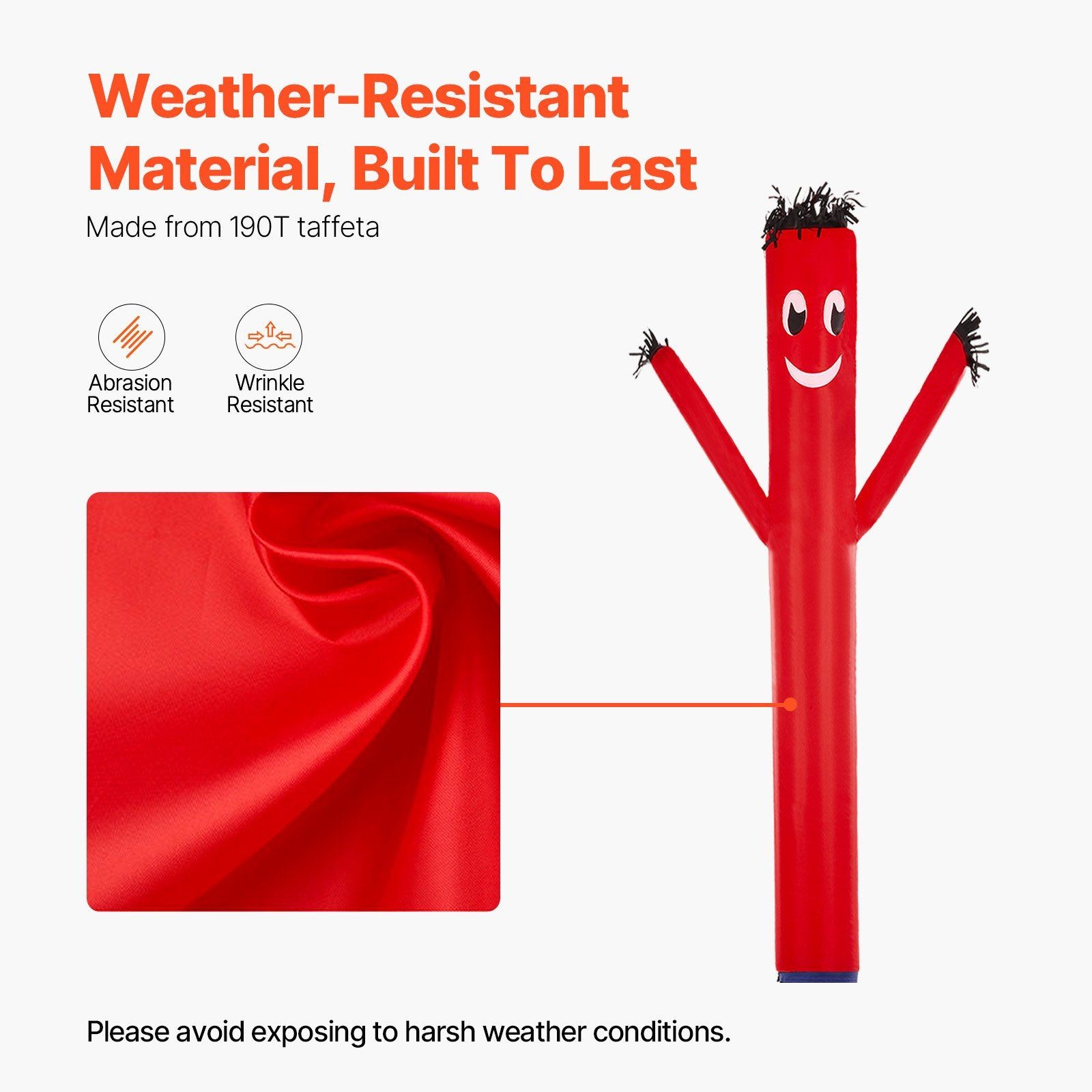 20ft Rolling Wave Man Red Art 190T Heavy-Duty No Blower