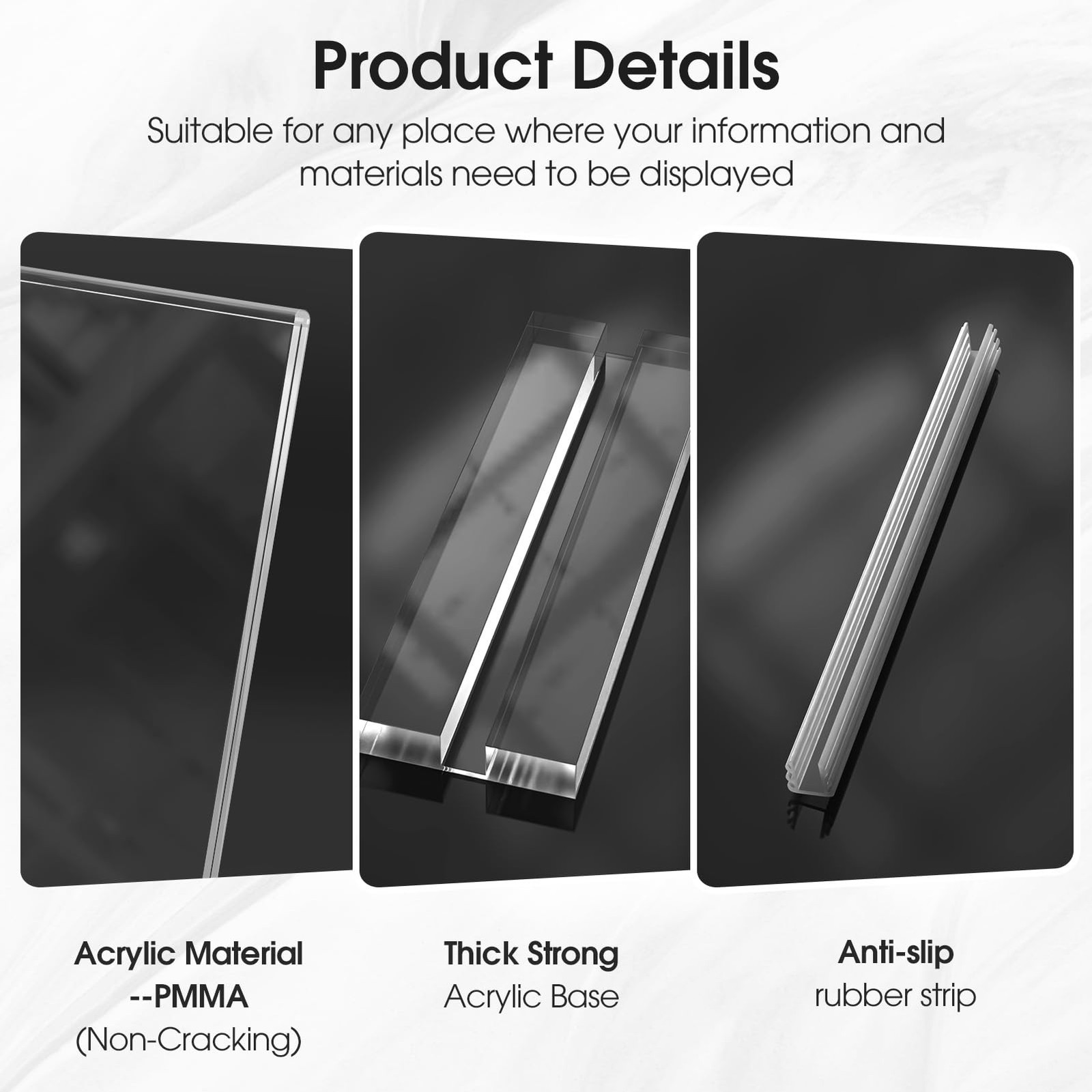 MaxGear Acrylic Sign Holder 8.5 X 11 Inches 1 Pack, Double 8.5”x11”, Clear