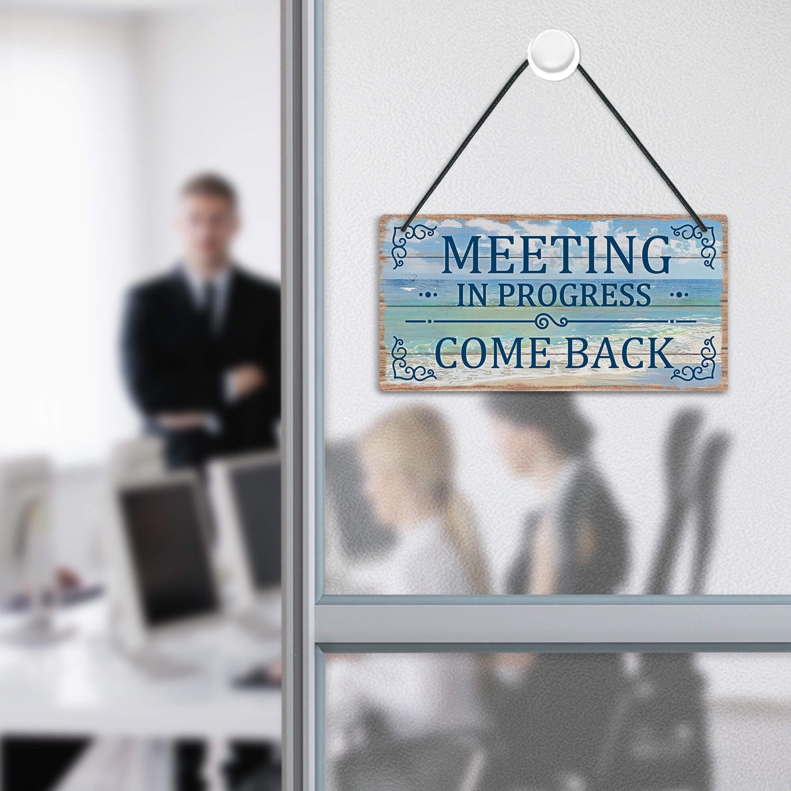 Meeting in Progress Door Sign – Welcome Come in Office Sign for Meeting Room,…