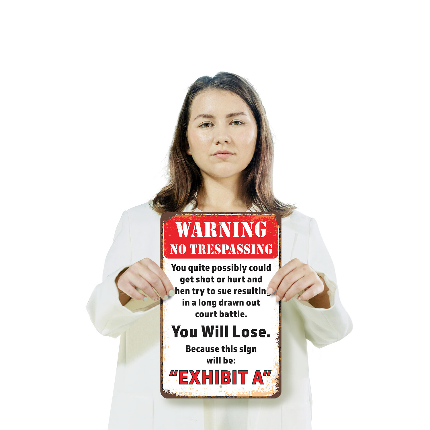Warning No Trespassing You Will Lose Novelty Sign Fun Gift Durable Weatherproof