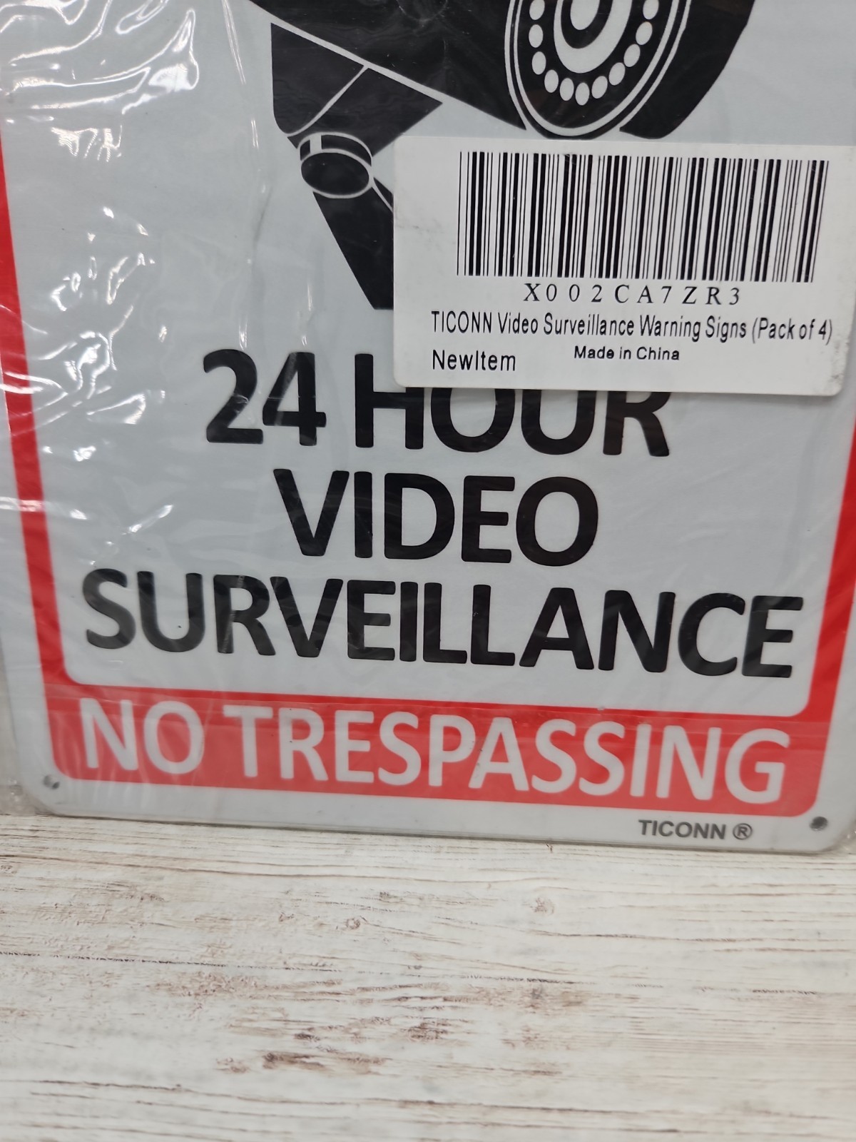 Warning 24 Hour Video Surveillance Sign Home Yard Security *4 Pack* 7 x10 in NEW