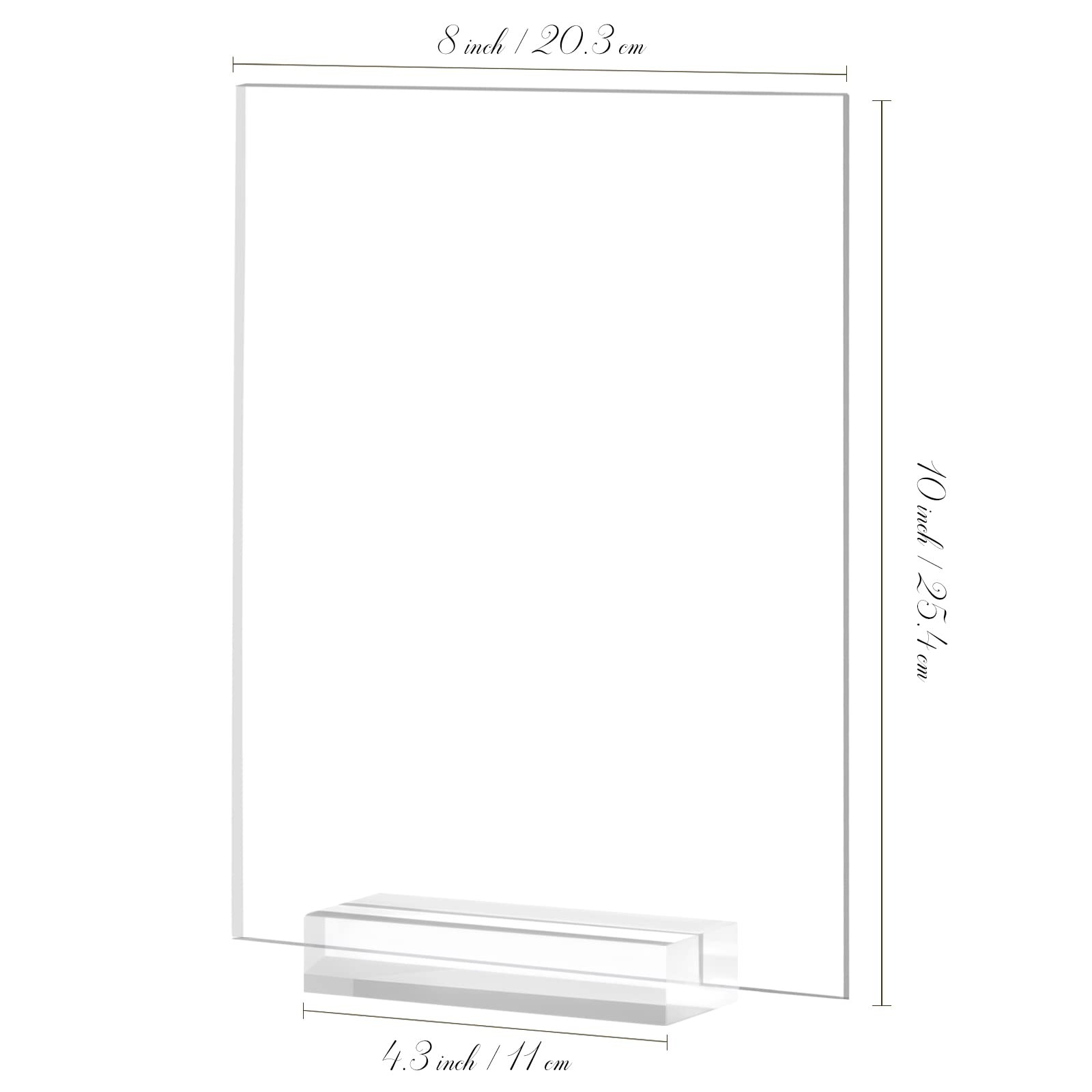 6 PCS Clear Blank Acrylic Sign Sheet Stand DIY Wedding Bar Table Signs 8×10 In