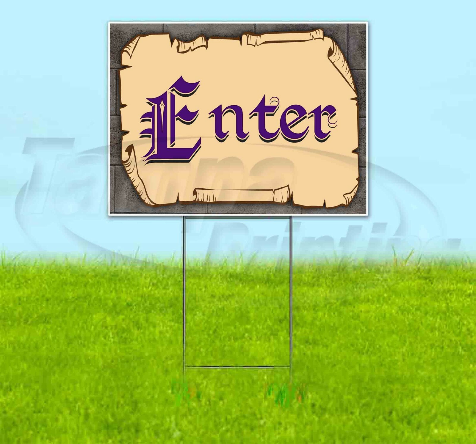 ENTER 18×24 Yard Sign Corrugated Plastic Bandit Lawn Business USA MEDIEVAL