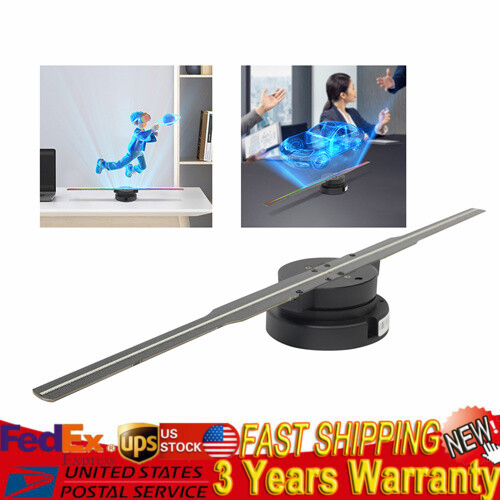 3D 1080P LED Holographic Fan Hologram Fan Projector Light RGB Sign Bar w/Control