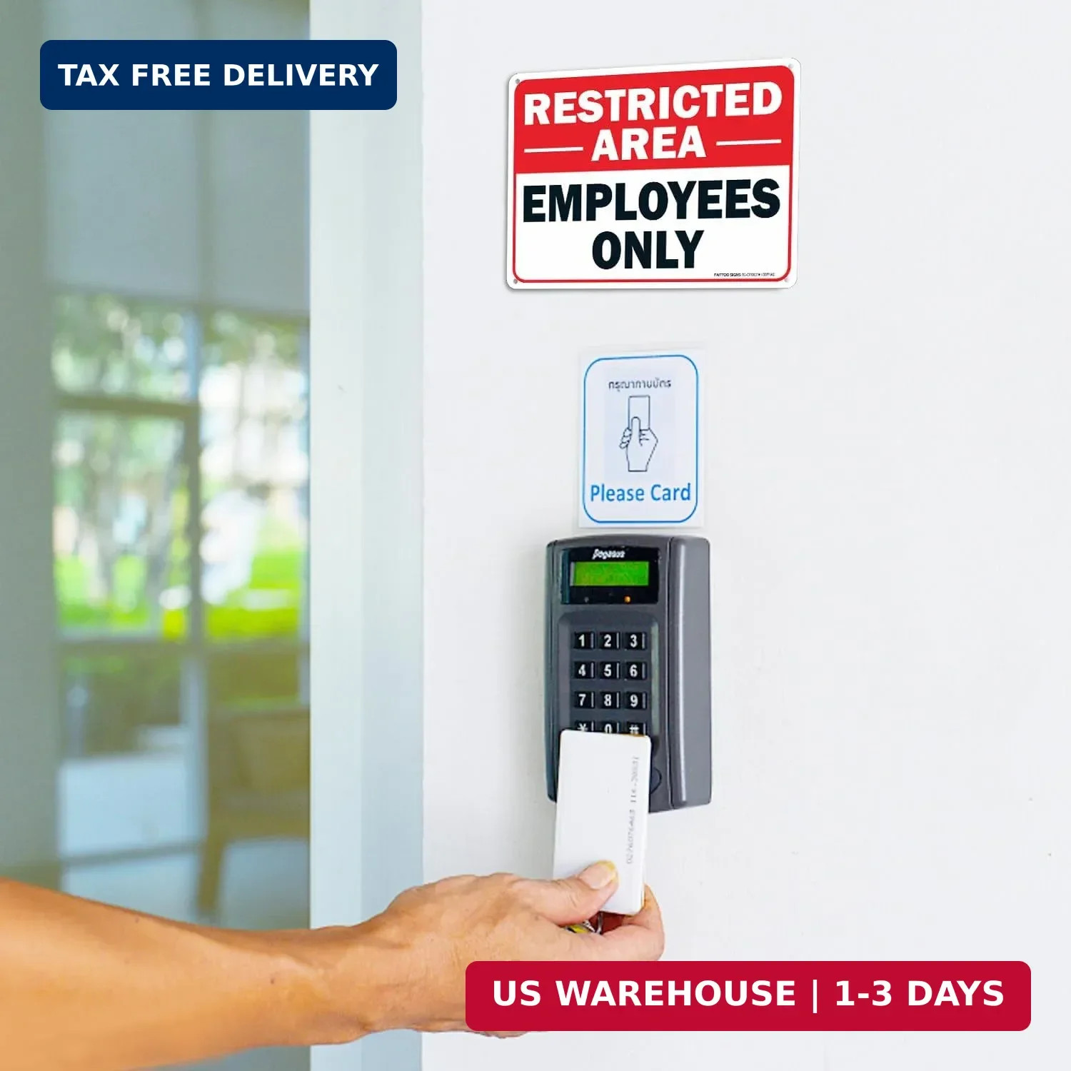 (2 pack) Faittoo Restricted Area Employees Only Sign, 10 x 7 Inches .40 Rust Fre