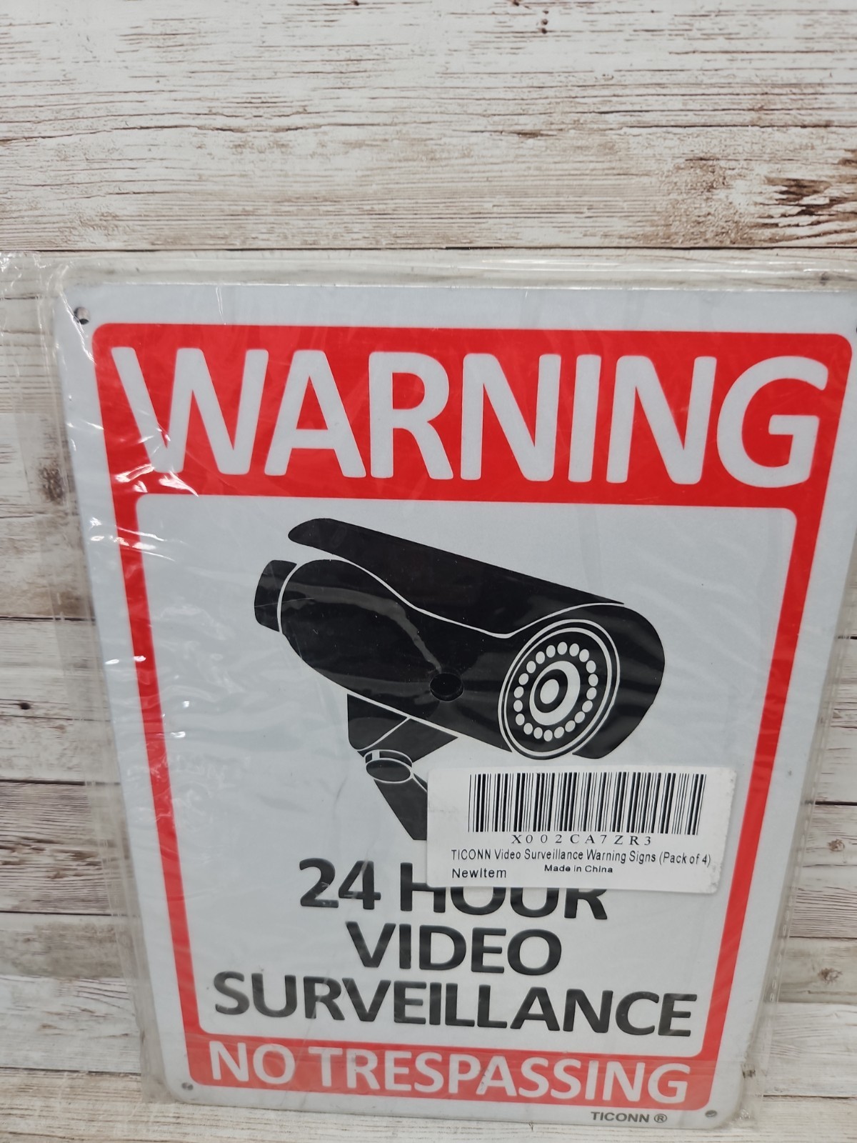 Warning 24 Hour Video Surveillance Sign Home Yard Security *4 Pack* 7 x10 in NEW