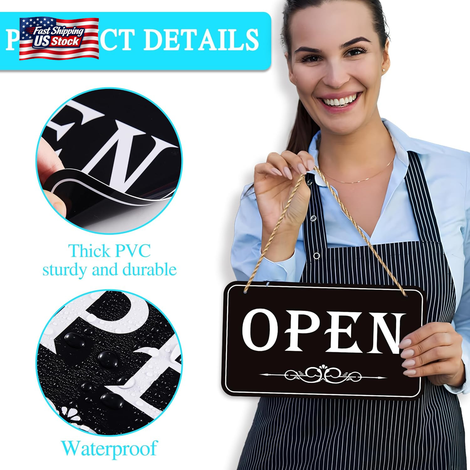Open Closed Signs for Business, 12X6.7 Waterproof Double Sided Come in or Closed
