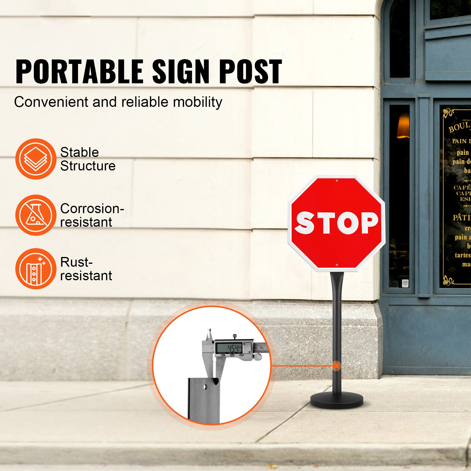 Uimoso Durable Cast Iron/PVC Sign Post, Multiple Sizes and Colors Available