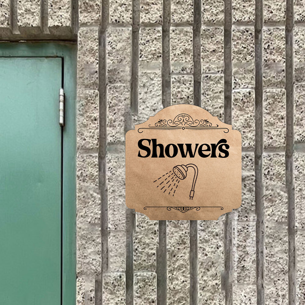 Heritage Plus Showers Wall or Door Sign | Gym Decor
