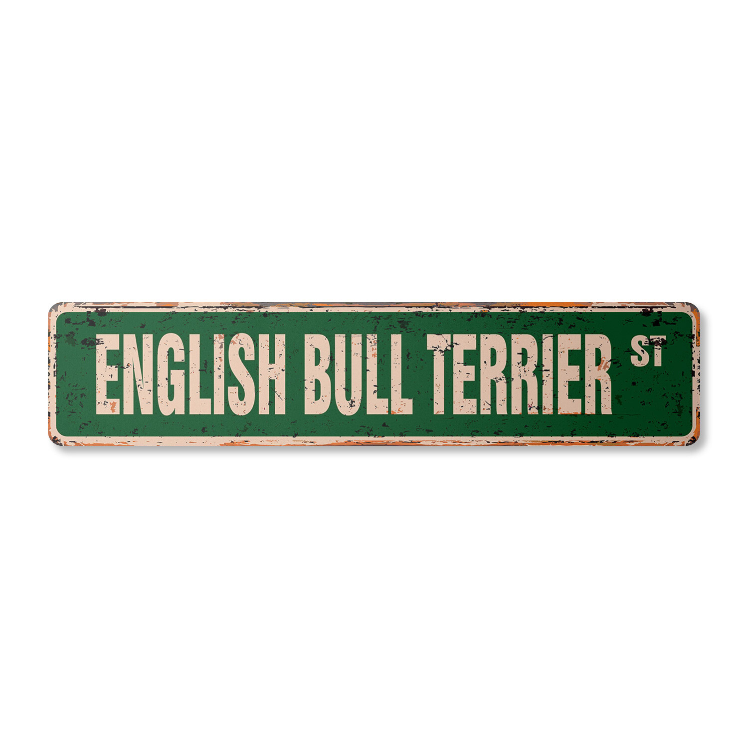 ENGLISH BULL TERRIER Vintage Street Sign dog lover owner breeder vet