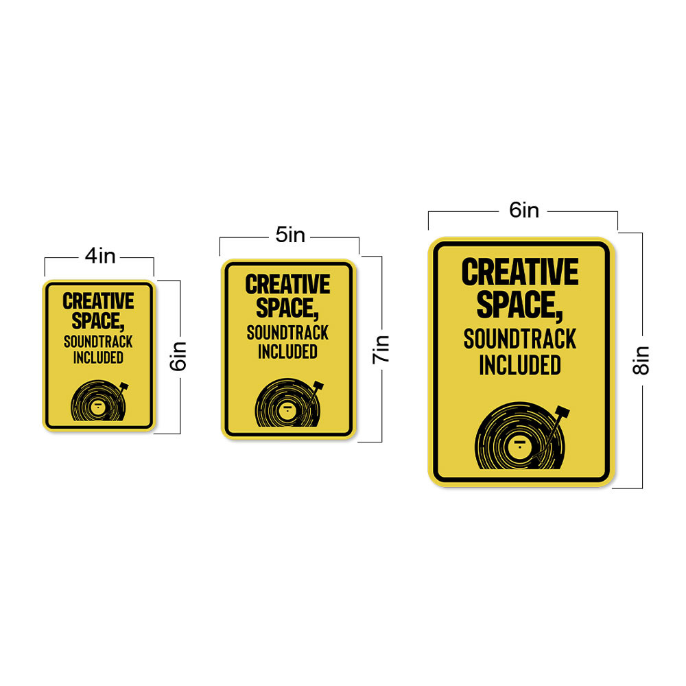 Portrait Round Plus Creative Space, Soundtrack Include Wall or Door Sign