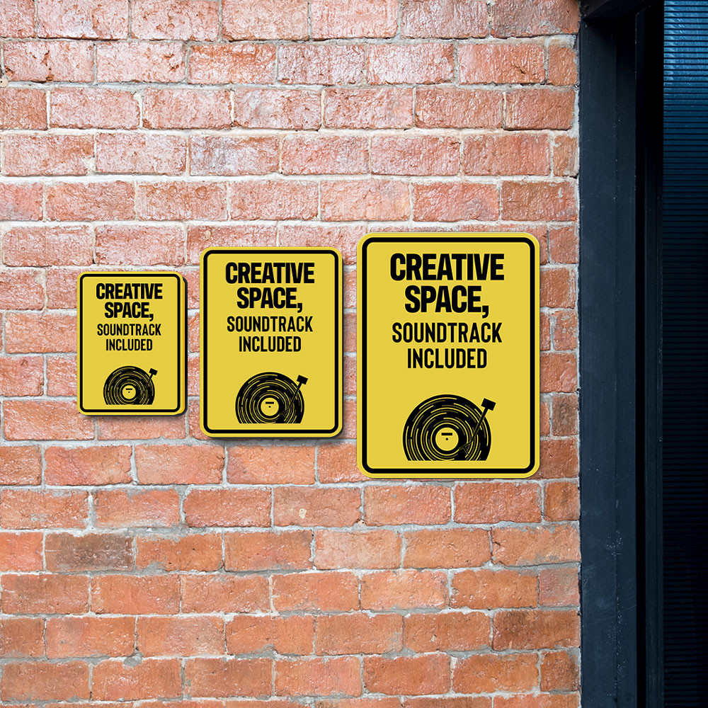 Portrait Round Plus Creative Space, Soundtrack Include Wall or Door Sign