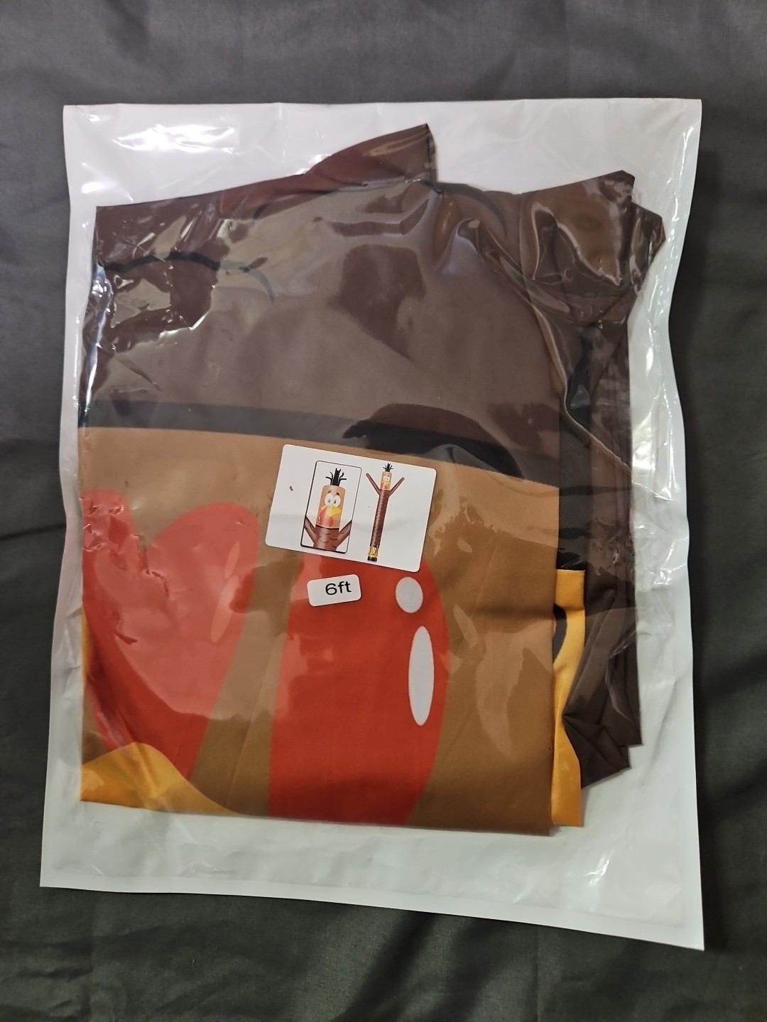 NEW 6 FT Thanksgiving Turkey Inflatable Tube Man (Blower Not Included)