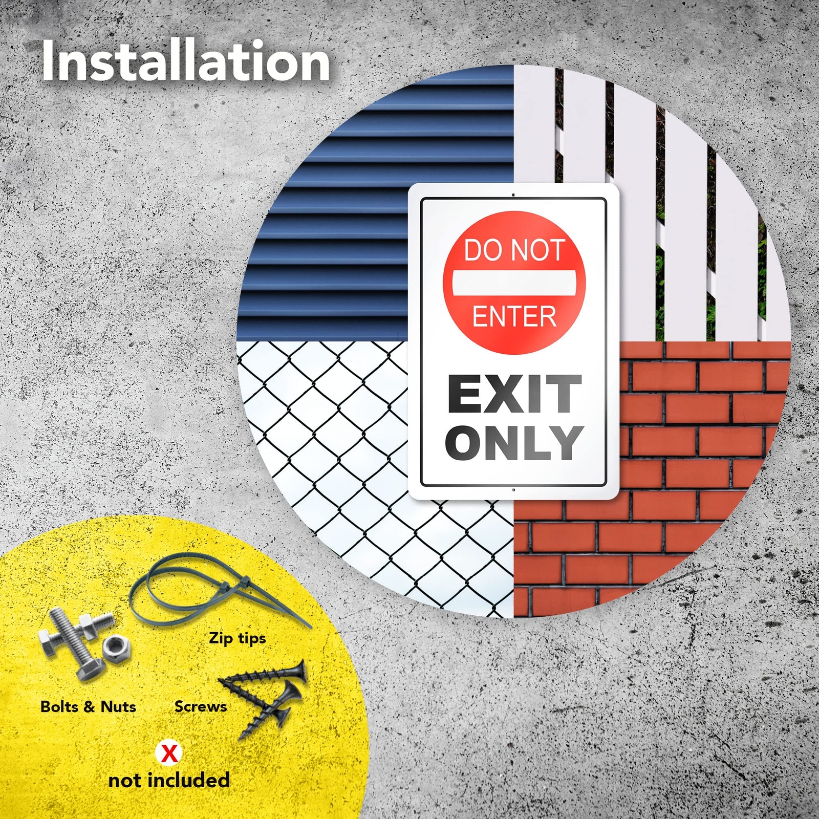 Exit Only Do Not Enter Sign – 8 x 12 Aluminum Do Not Enter Exit Only – Waterp…