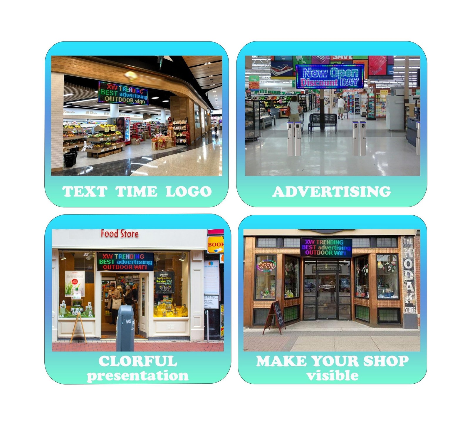 LED sign, scrolling sign 40″ x 14″, WiFi perfect tool for advertising, color …