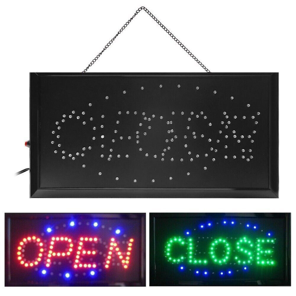 Bright LED Neon Light OPEN Signs Business Sign Animated Motion Display w/ON OFF