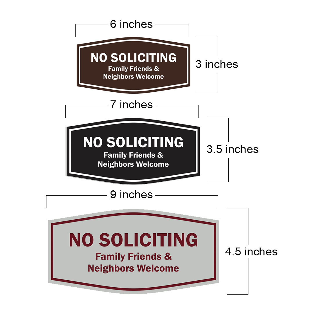 Fancy No Soliciting Family Friends & Neighbors Welcome Wall or Door Sign