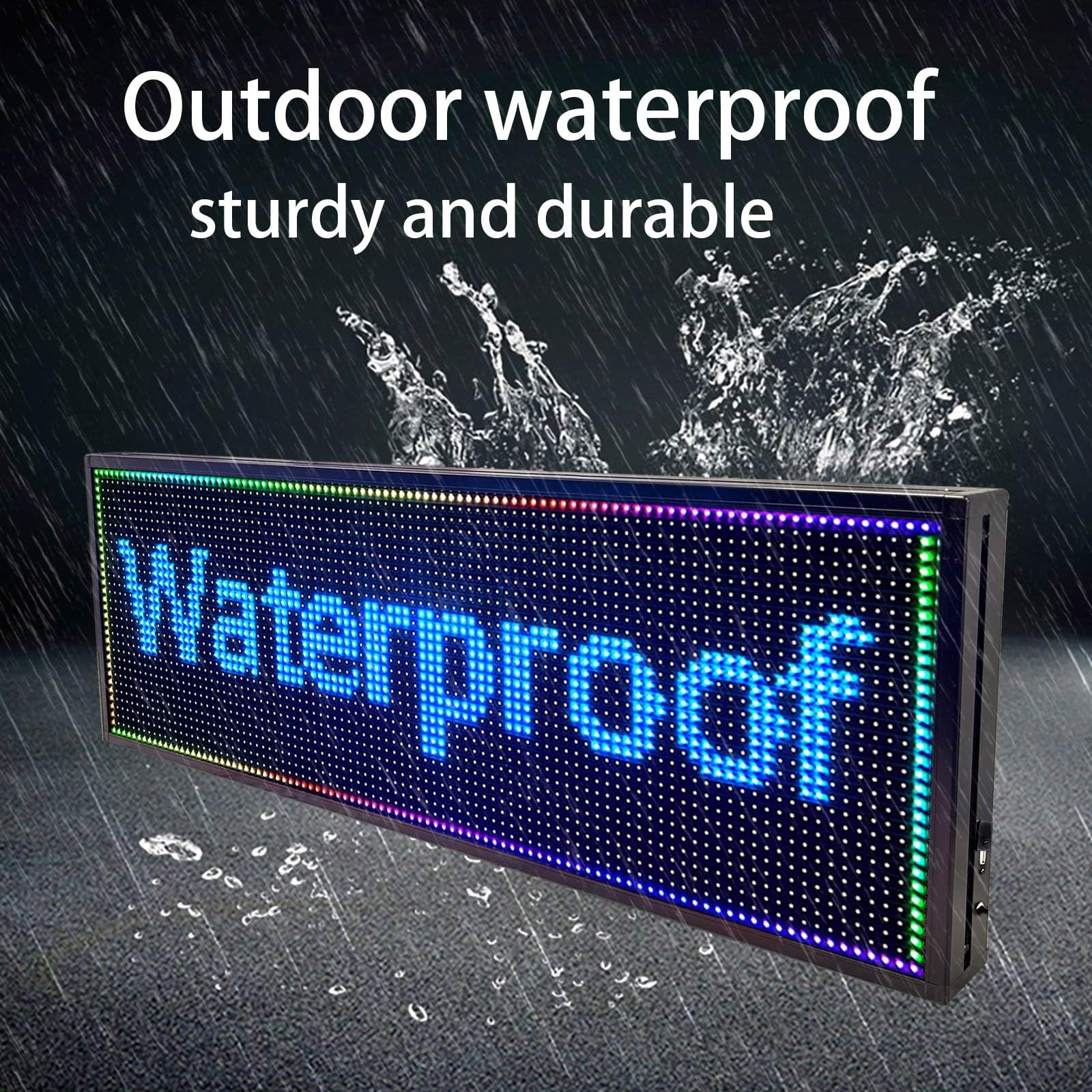 JINBLIZZARD 39″×14″ Programmable Led Sign – Scrolling for Business Ads