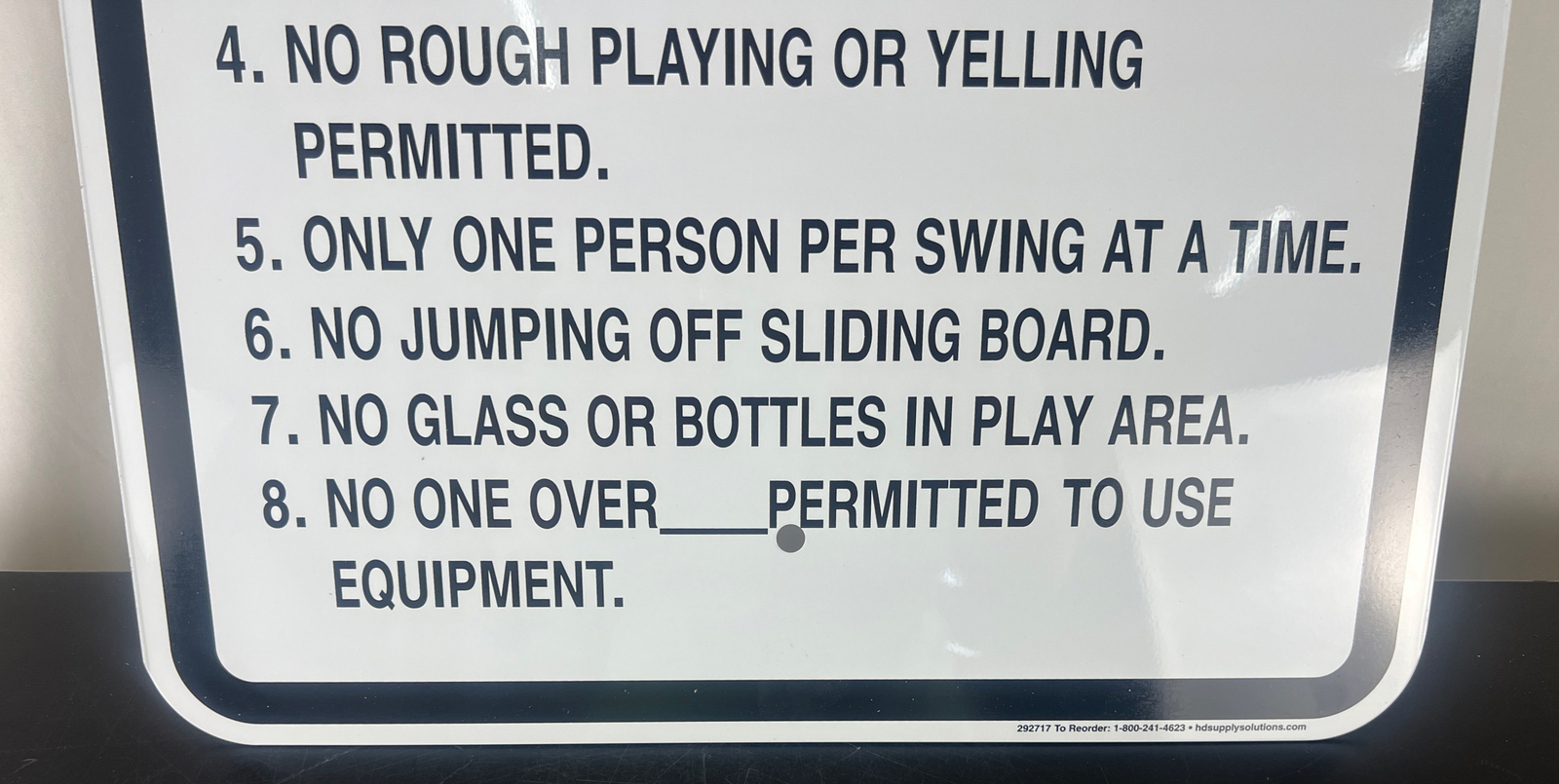 (2x) NEW 18″ x 24″ Playground Rules Sign Non-Reflective White & Black – 2 Signs
