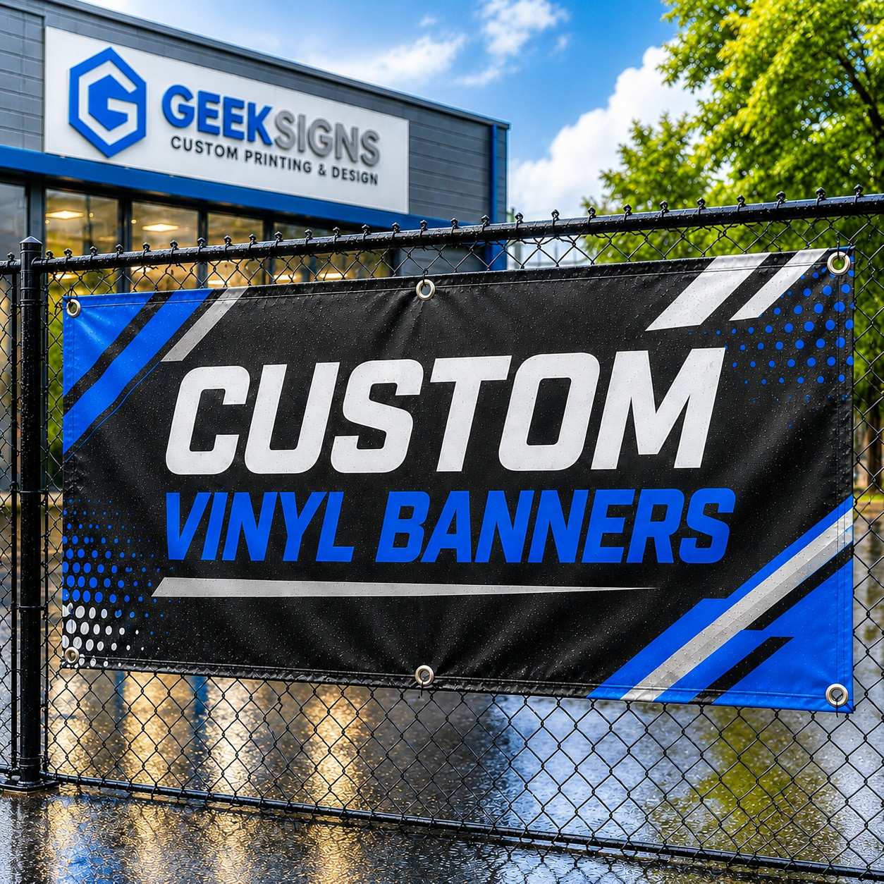Custom Vinyl Banner Personalized Outdoor Waterproof Sign w/ Grommets Any Size