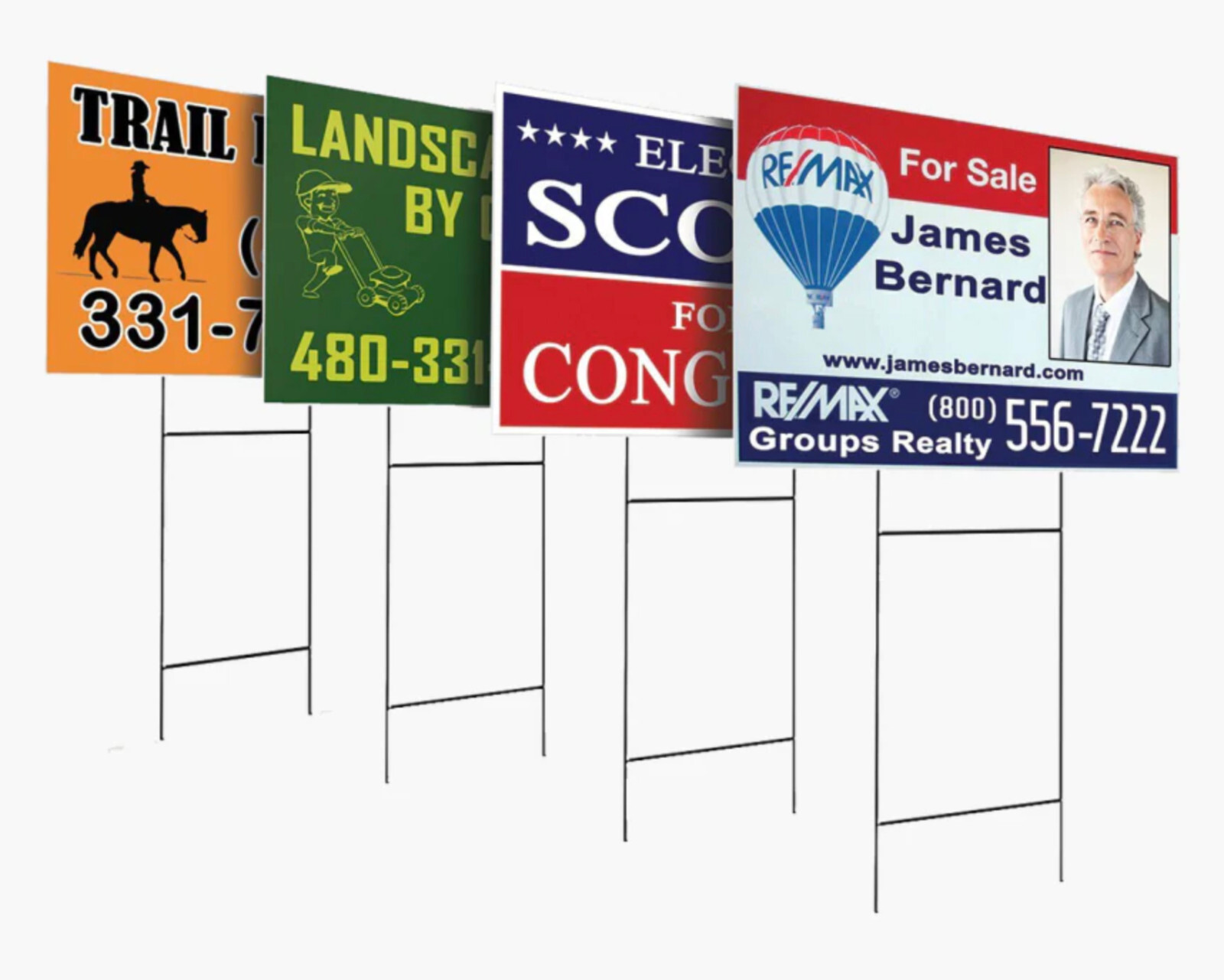 Custom YARD SIGNS Lawn Signage 12×18 / 18×24 Personalized Full Color Double Side