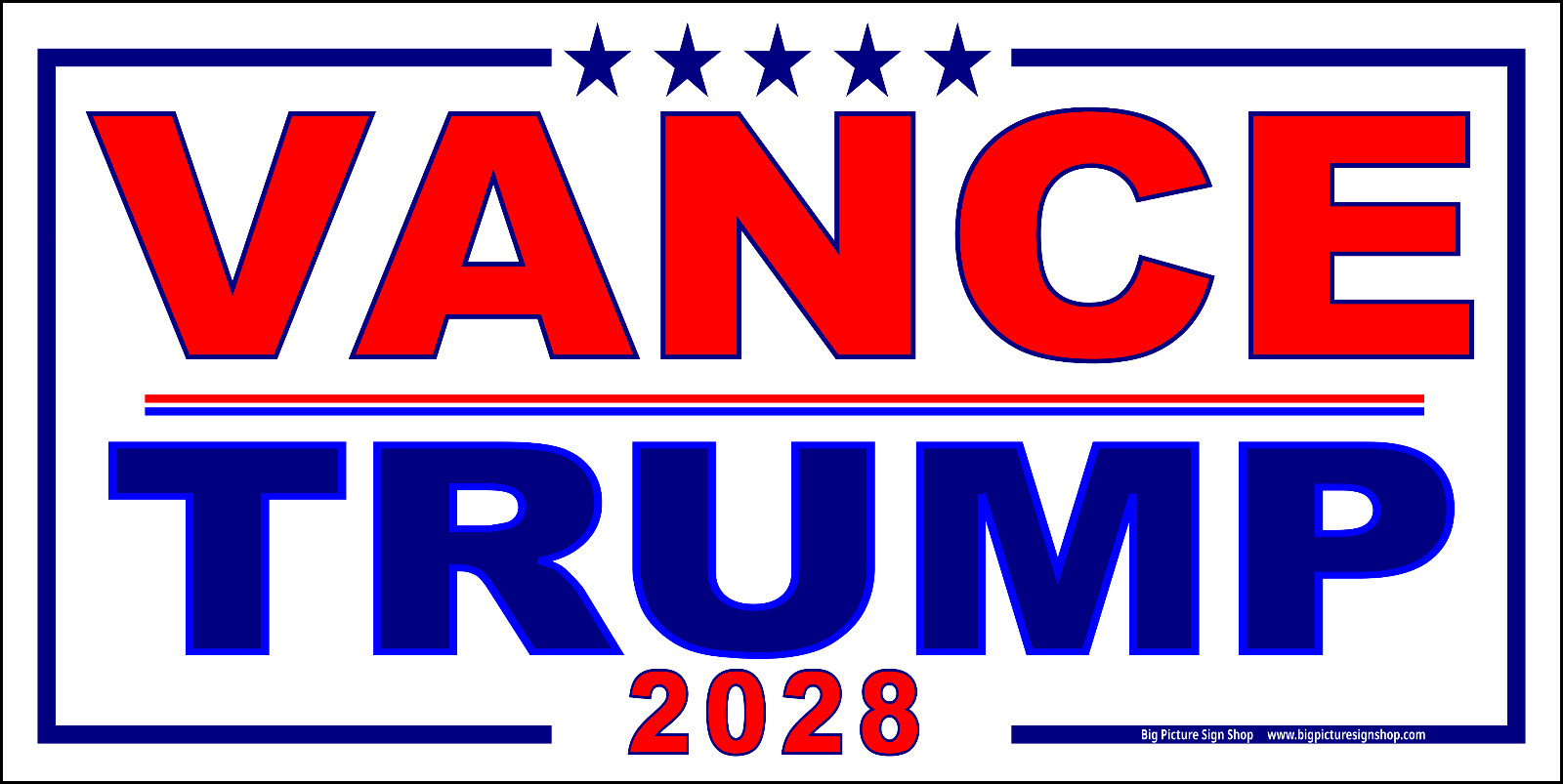 VANCE TRUMP 2028 -HUGE Banners-3 Choices Rd Wh Blu-45 Sizes-USA