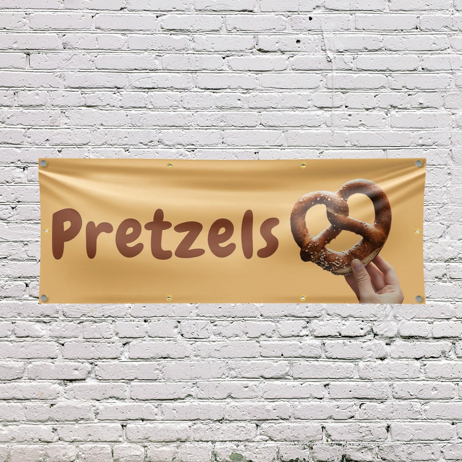 Signmission Pretzels Banner Sign 36 X 96 13 Oz Vinyl Metal Single-Sided Outdoor