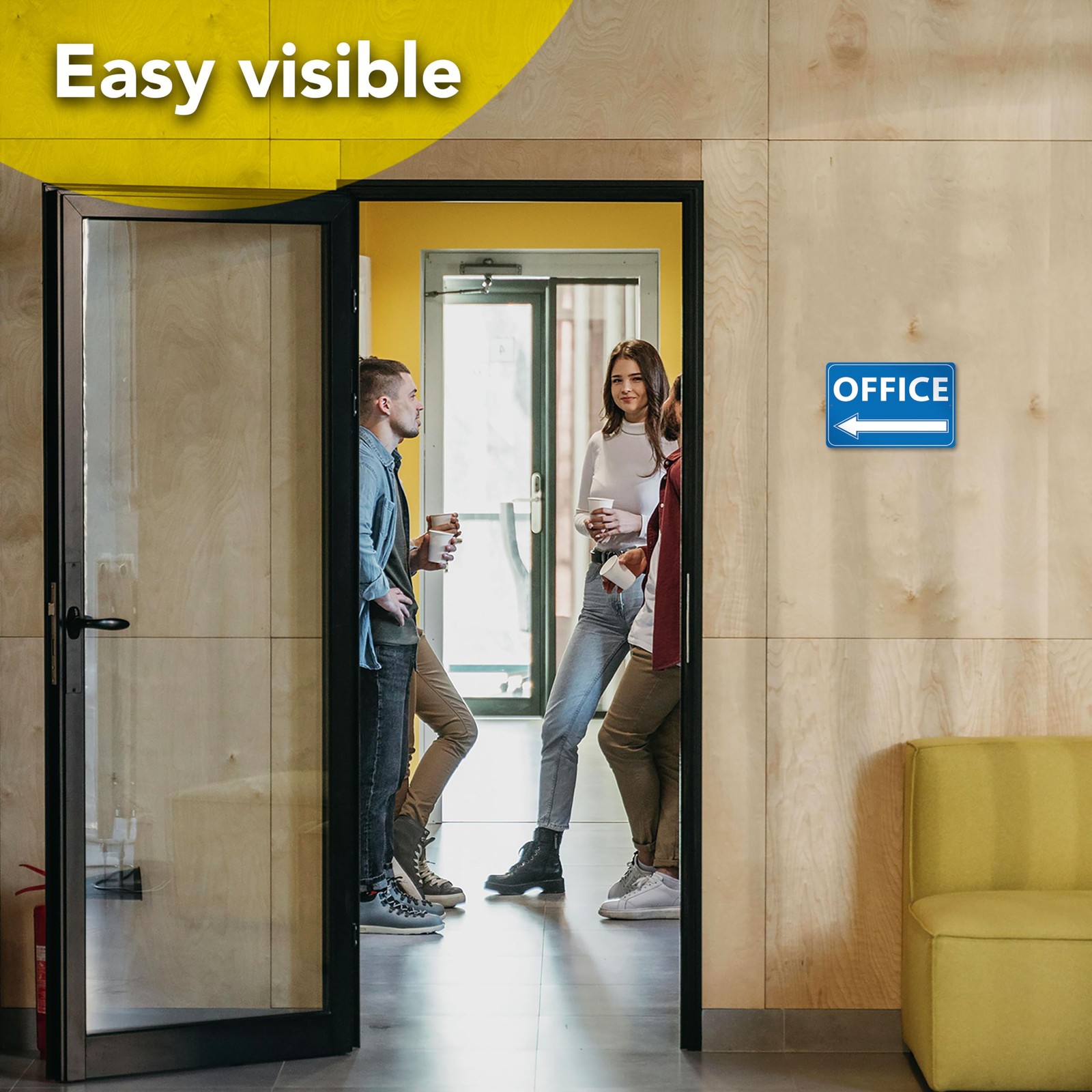 Office Signs, 7 x 10 Inch Reflective Aluminum, Left Right Arrow, 2 Pack