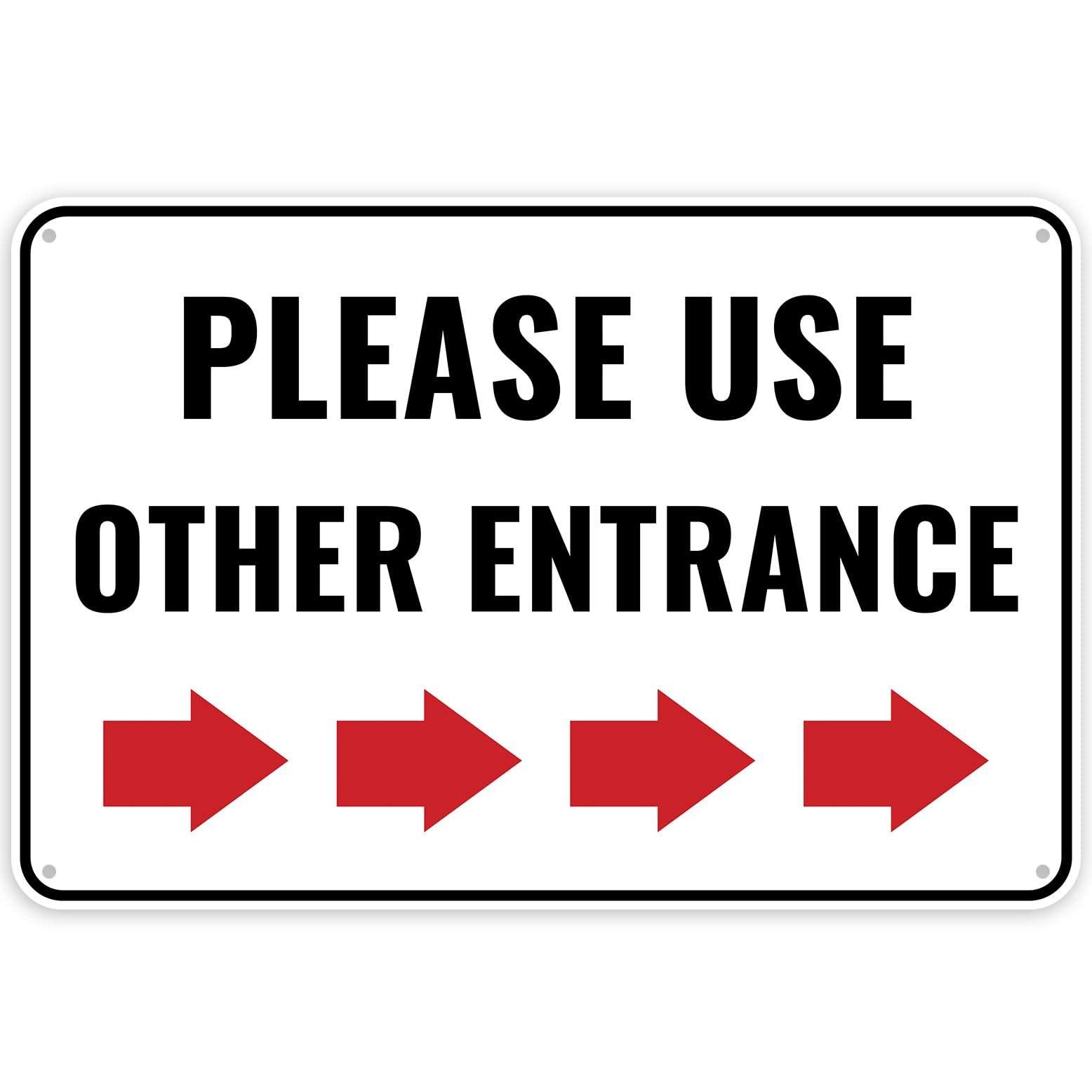 Please Use Other Door Sign Right Arrow 12×8 Inches Aluminum Entrance Sign
