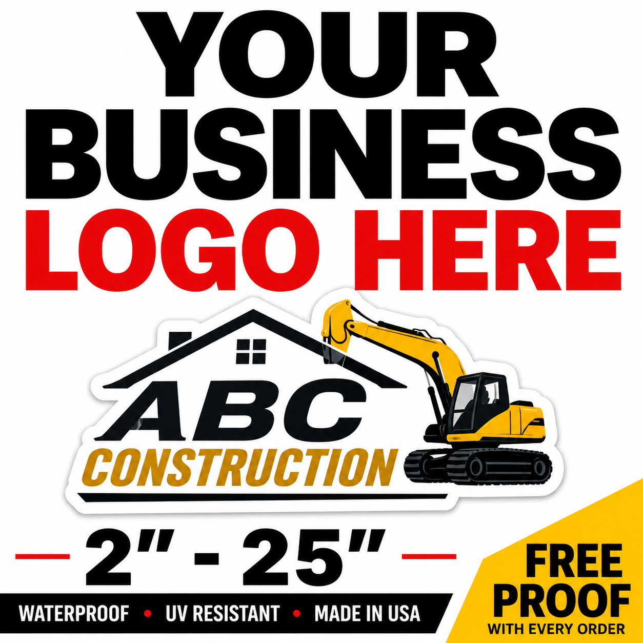 Custom Business Logo Stickers Waterproof Vinyl Decals UV Resistant 2″-25″