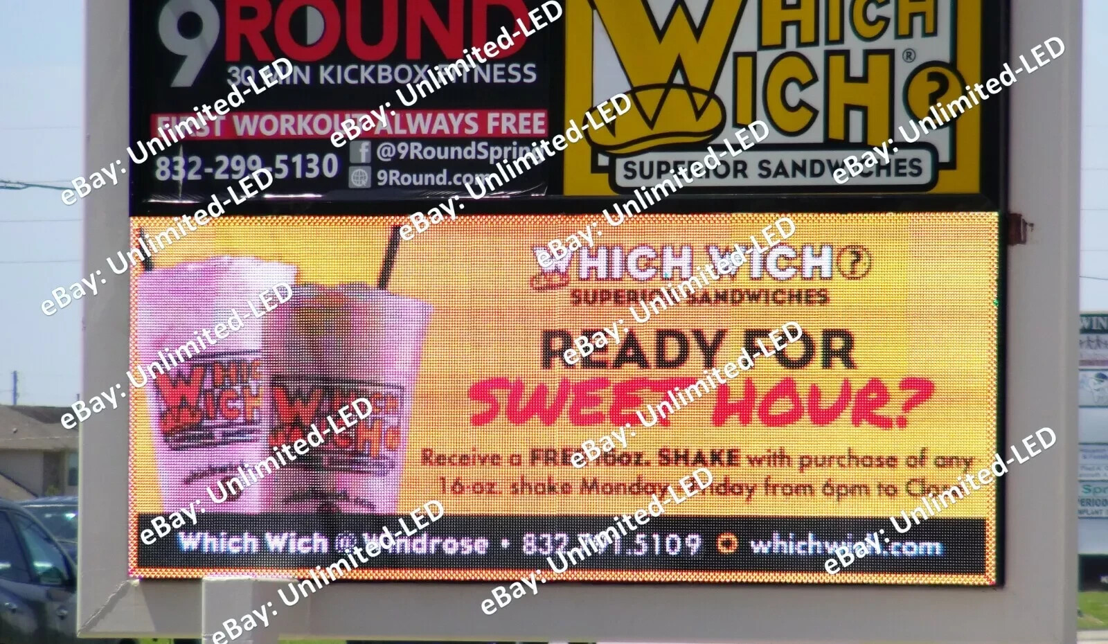5′ x 10′ P10 Outdoor Double-Sided Full-Color LED Billboard Sign 5 Years Warranty