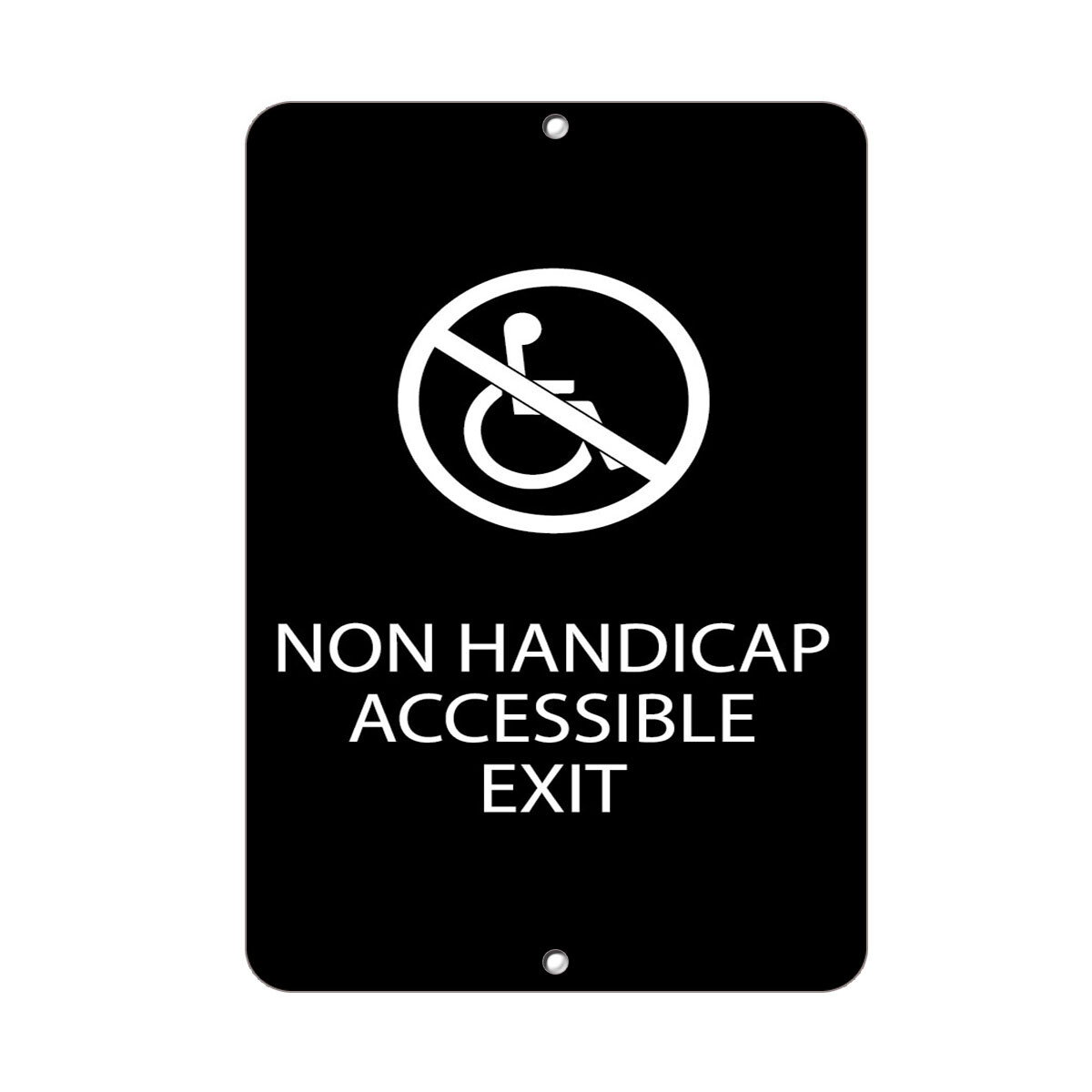 Aluminum Vertical Metal Sign Multiple Sizes Non Handicap Accessible Exit Ada