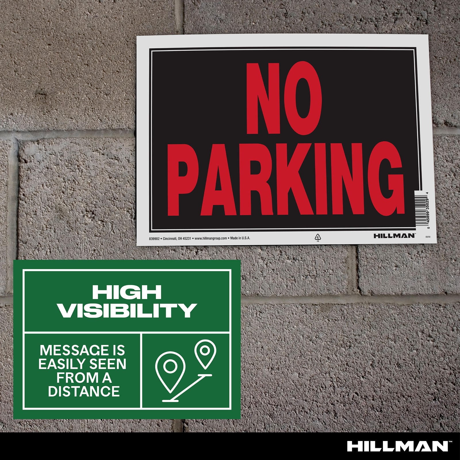 Hillman No Parking 8-in x 12-in Plastic Prohibited Sign