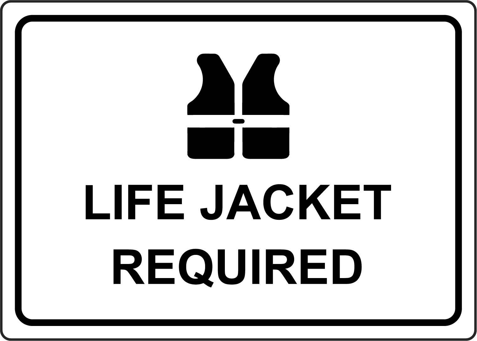 LIFE JACKET REQUIRED 1 | Adhesive Vinyl Sign Decal