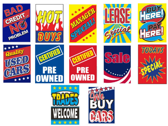 UNDER THE HOOD CAR DEALERSHIP ADVERSIMENT SIGNS SALE LEASING BUY SELL AUTOMOTIVE