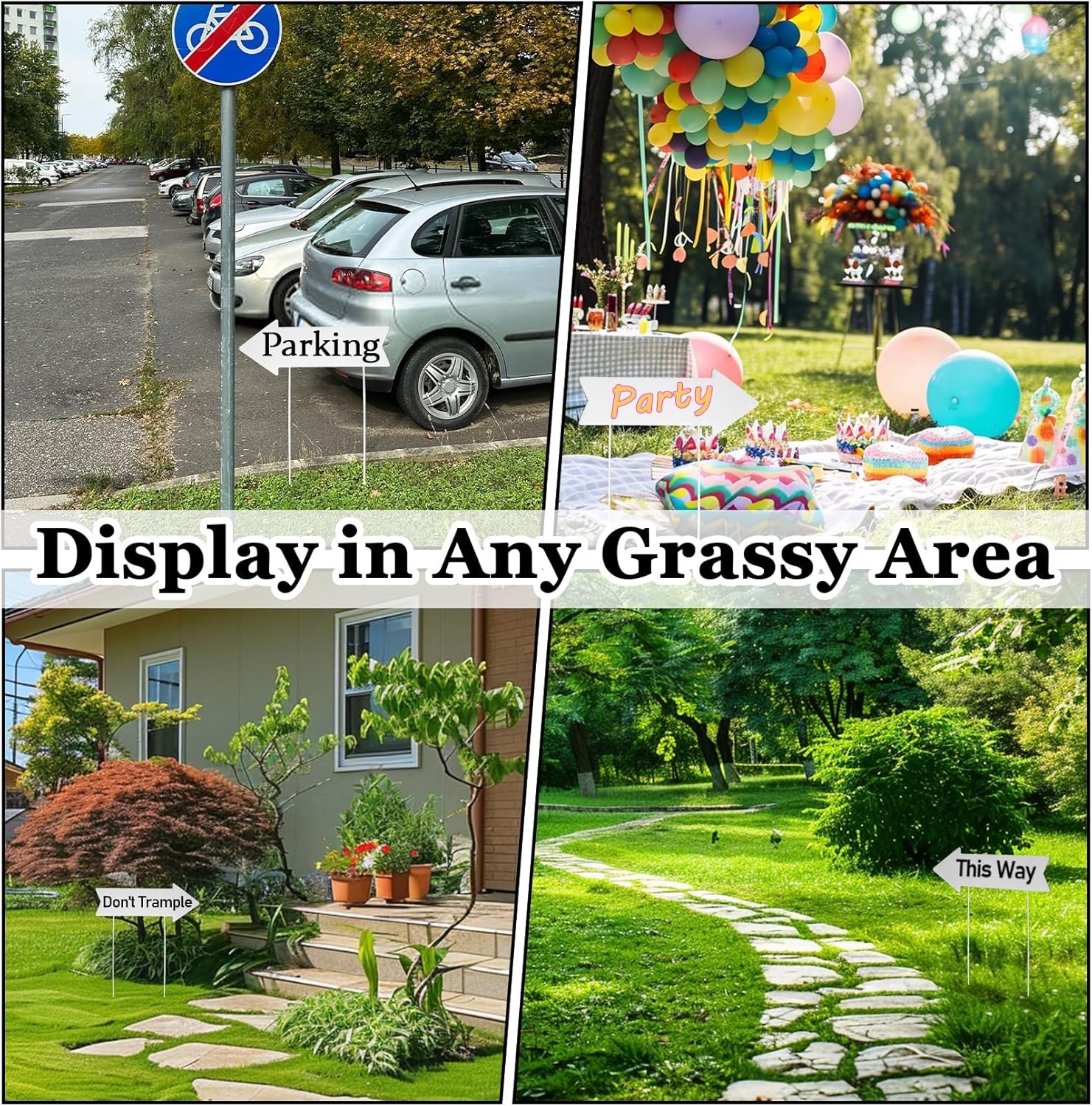 Blank Yard Signs with Stakes – 6 Pack Double-Sided Directional Signs
