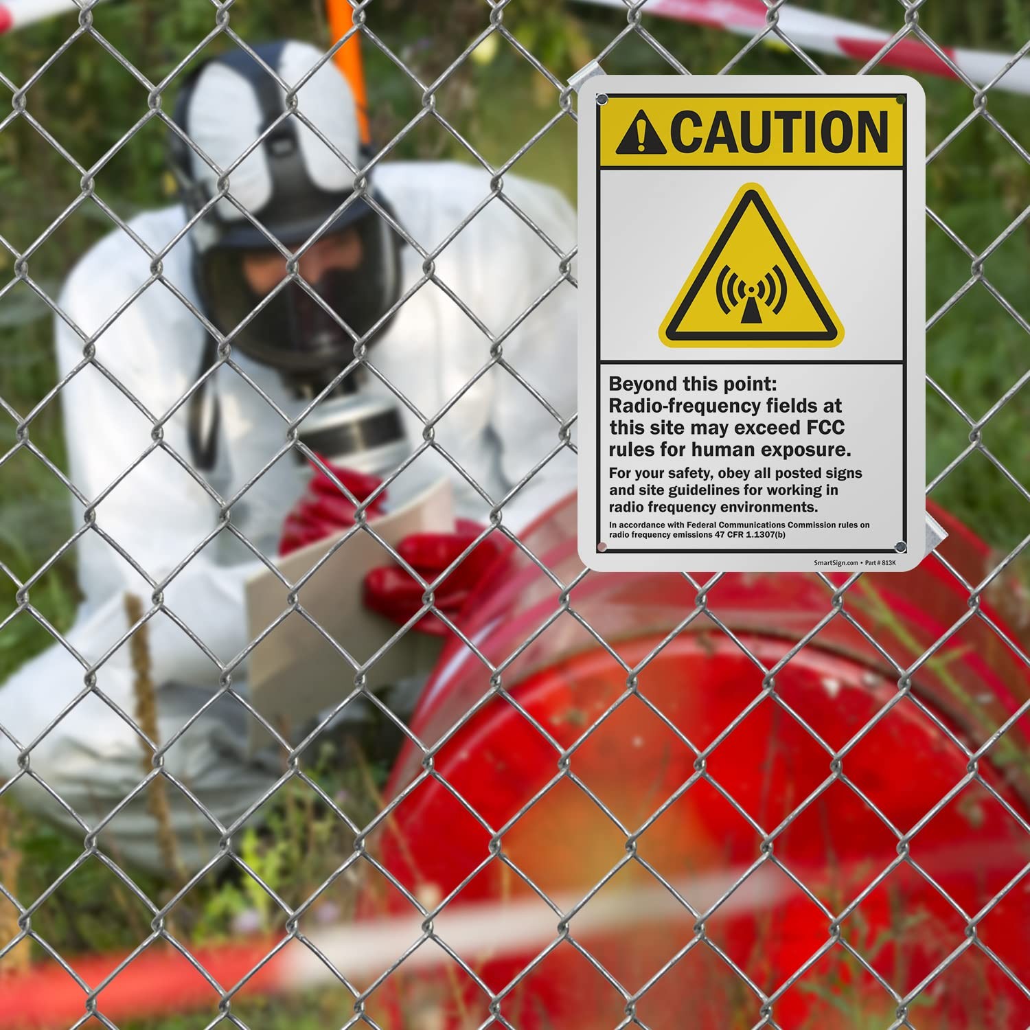 10×7 Inch Caution RadioFrequency Exceed FCC Rules ANSI Metal Sign 40 mil