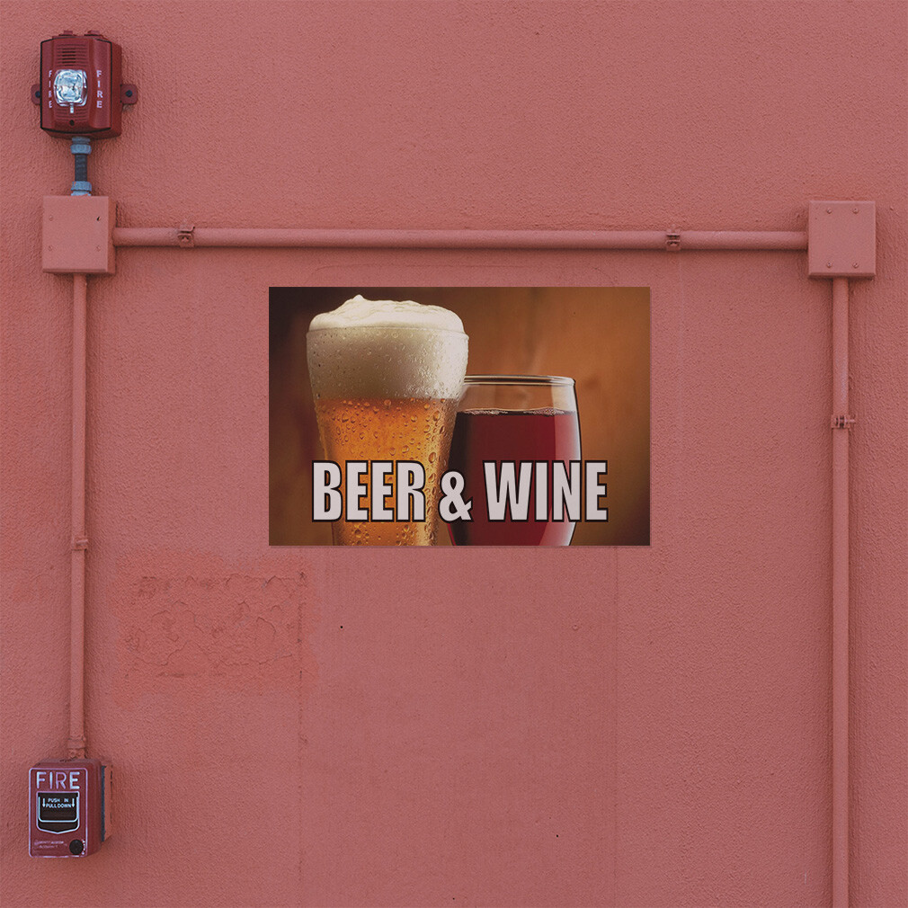 Decal Stickers Beer & Wine Outdoor Advertising Printing Vinyl Store Sign Label