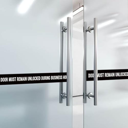 2PCS Door Must Remain Unlocked during Business Hours Sticker Sign，Self-Adhesive