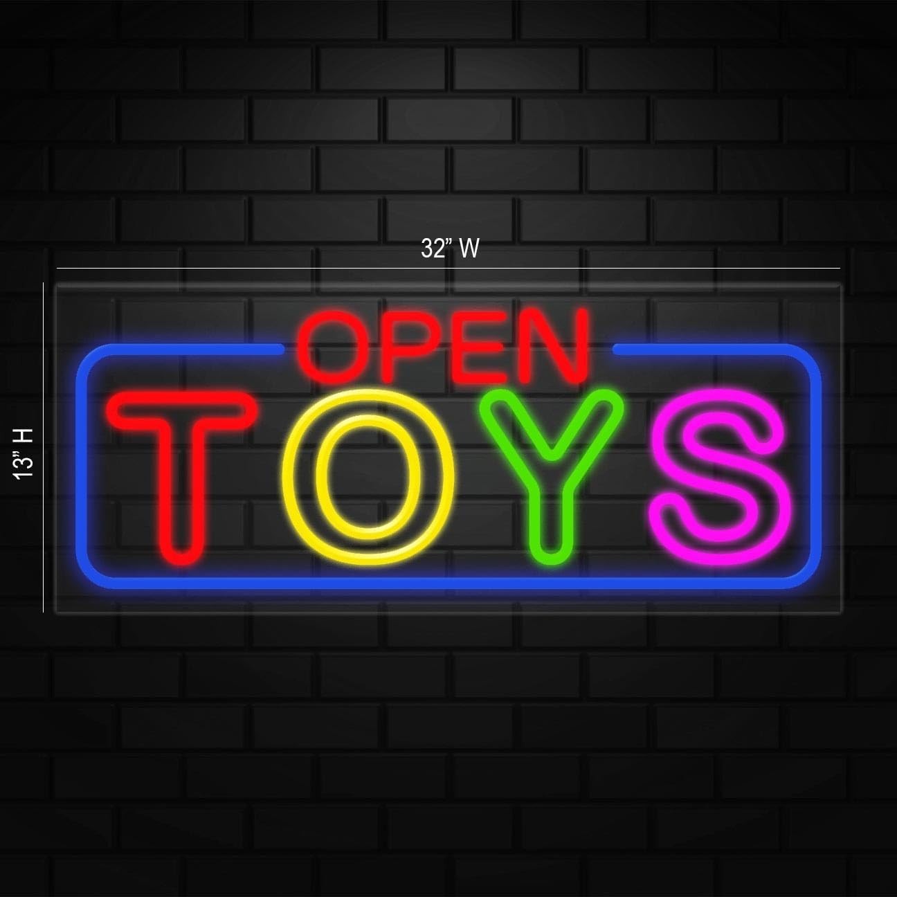Open Toys Neon Sign for Retail Displays | LED Flex Neon | 32″W x 13″H x 1″D