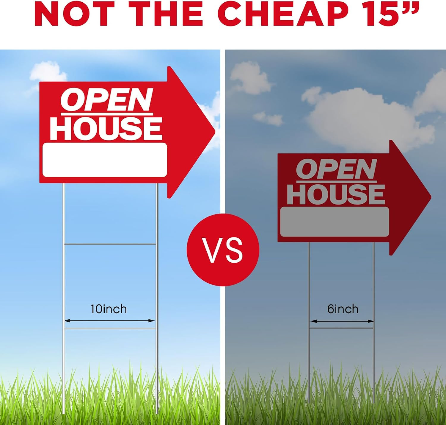 14 Pcs Open House Signs for Real Estate 18 X 24 Inch Double Sided Arrow Shape Di