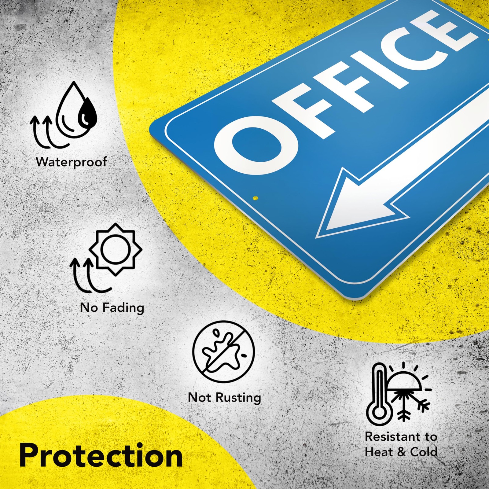 Office Signs, 7 x 10 Inch Reflective Aluminum, Left Right Arrow, 2 Pack
