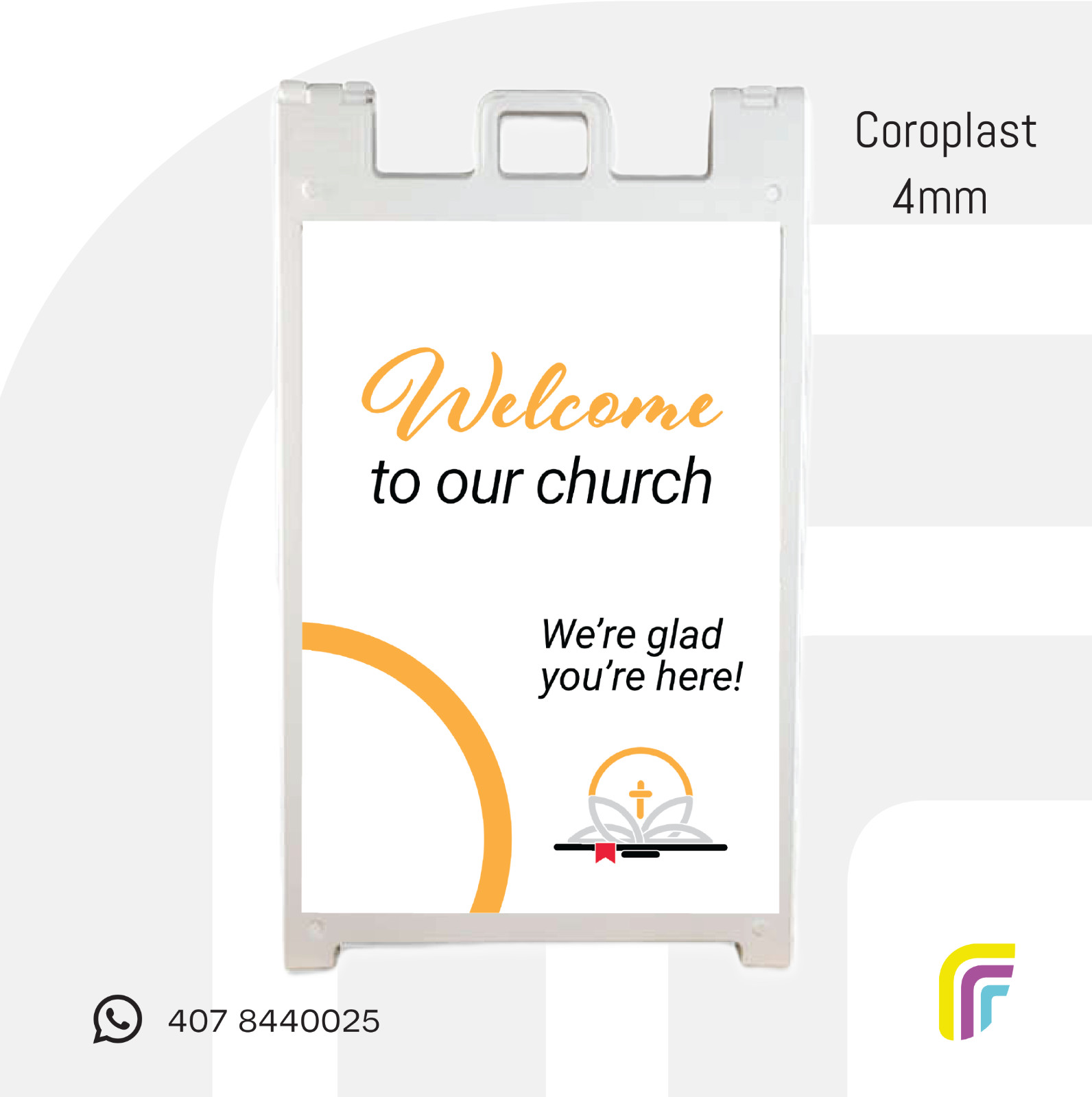 2 Coroplast Signs 4mm 18×24″ – Custom Full Color, 1 Side Print | Outdoor