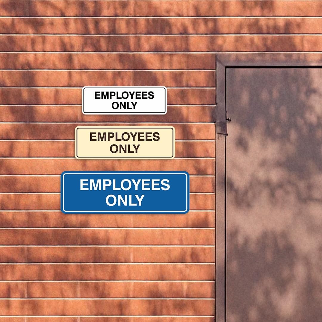 All Quality Standard Employees Only Sign – Silver – Large 2 Pack
