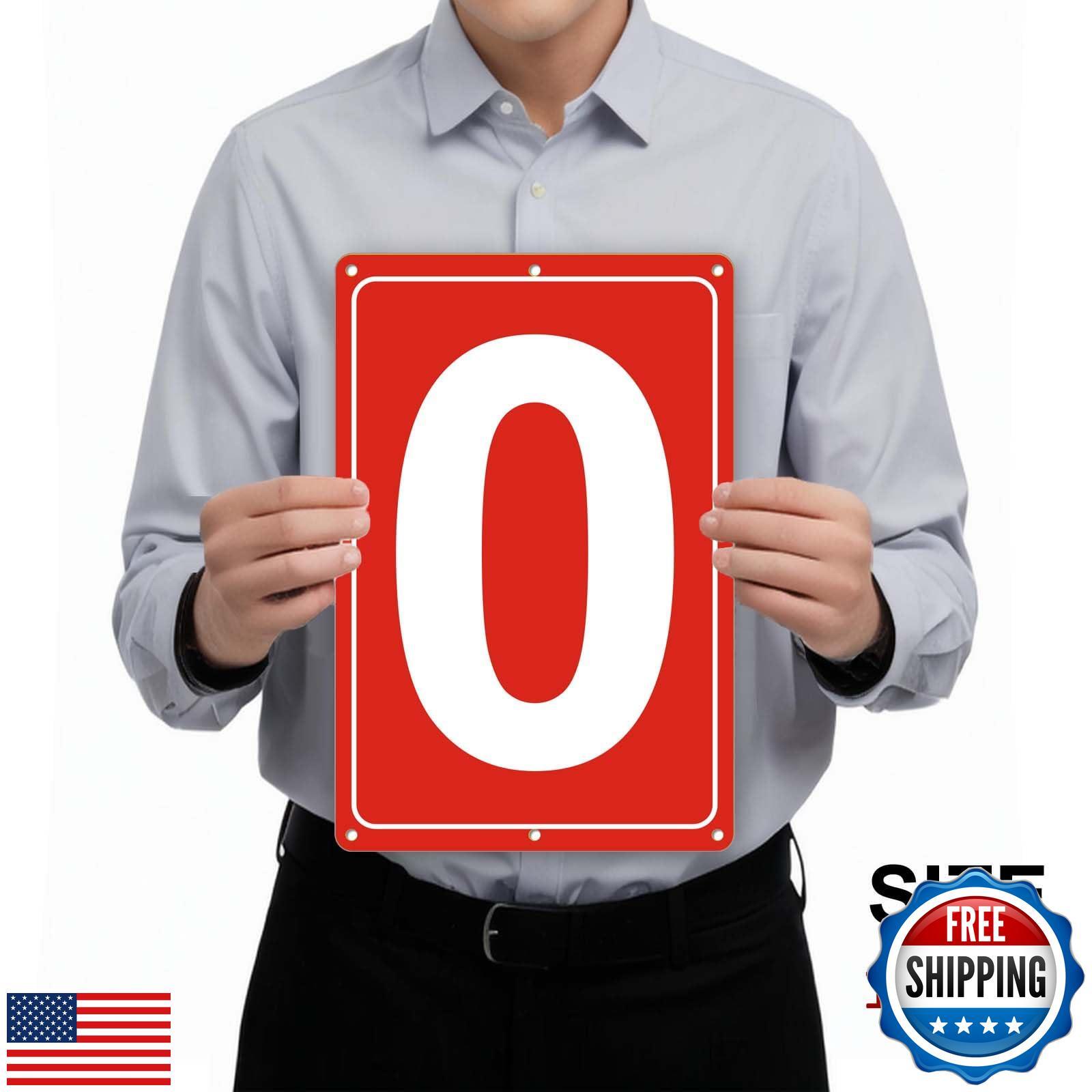 Numbered Sign 0, Aluminum Number Signs for Tennis Court, 12×8 inches Signage
