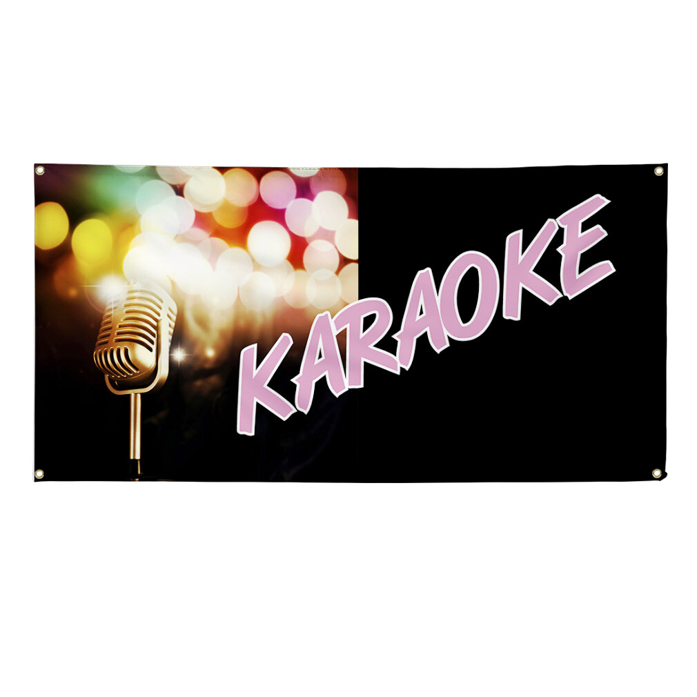 Vinyl Banner Multiple Sizes Karaoke Business Weatherproof Industrial Yard Signs