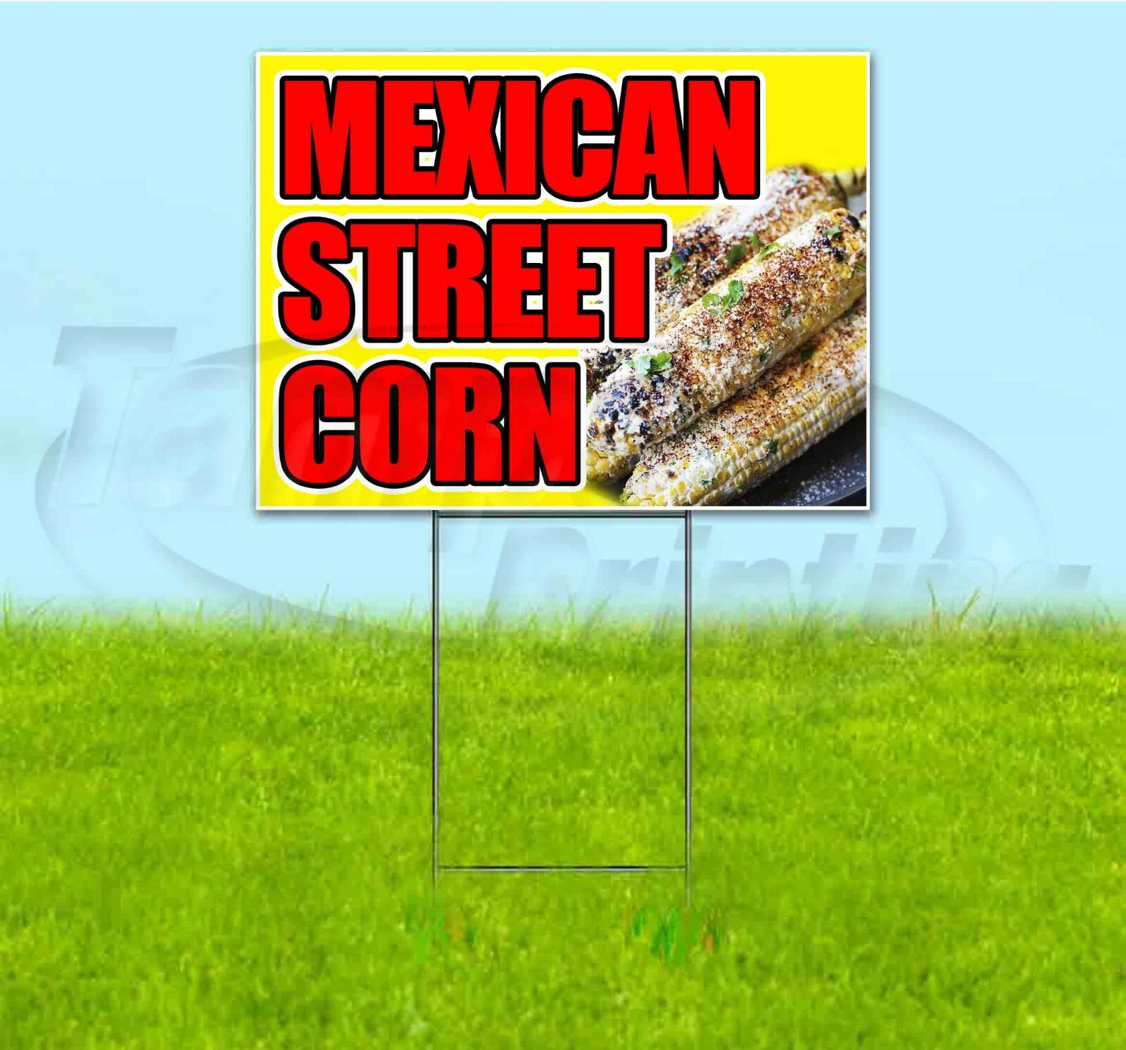 MEXICAN STREET CORN 18×24 Yard Sign WITH STAKE Corrugated Plastic Bandit CUISINE
