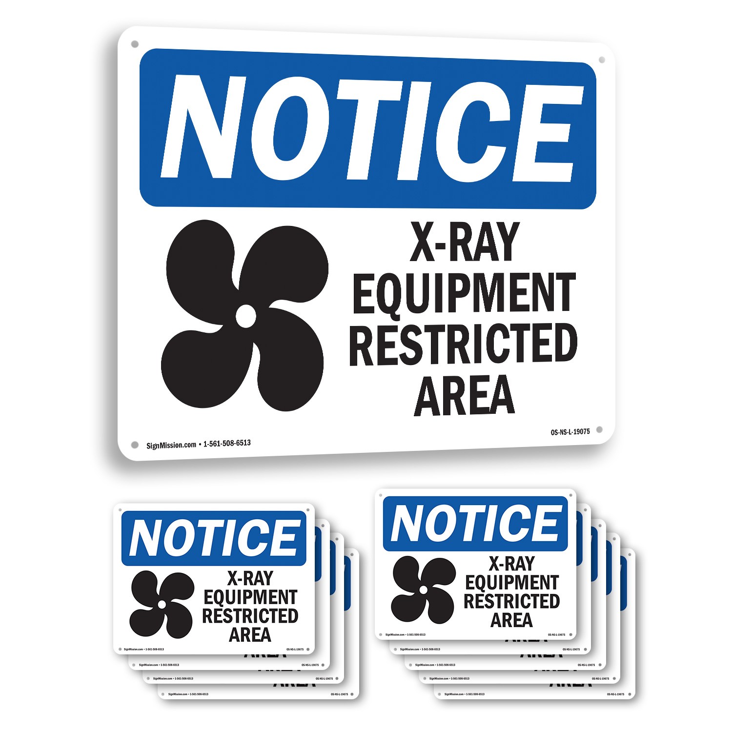 X-Ray Equipment Restricted Area OSHA Notice Sign Metal,, Decal 5 or 10 Pack